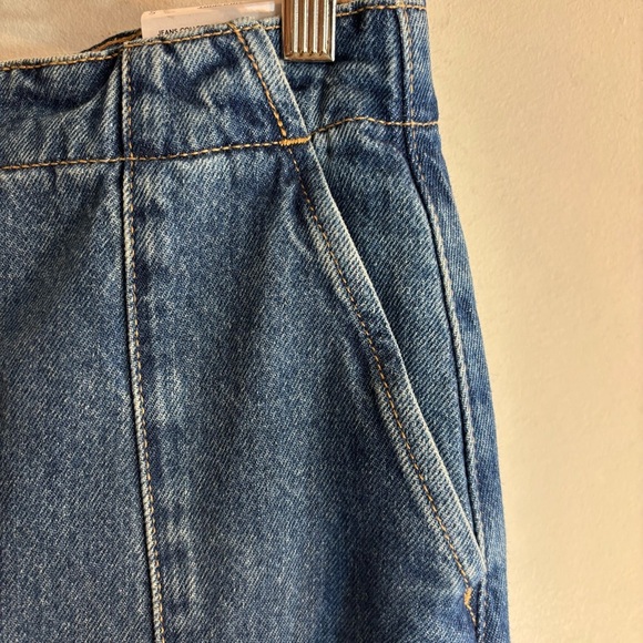 MNG MANGO SZ S Denim A-Line Midi High Waisted Skirt NEW WITH TAGS - Picture 2 of 11